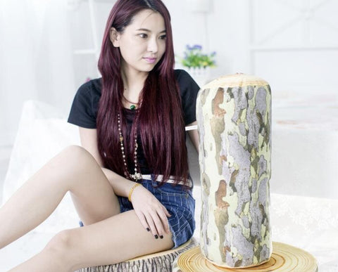 Home Children Room Decoration Cute Long Tree Stumps Style Sofa Cushion Sitting Throw Pillow