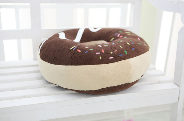 Home Children Room Decoration Cute Donut Style Sofa Cushion Sitting Throw Pillow brown