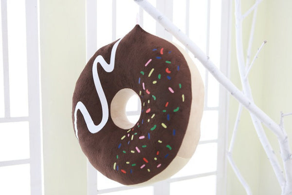 Home Children Room Decoration Cute Donut Style Sofa Cushion Sitting Throw Pillow brown