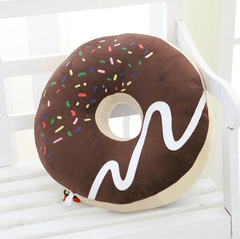 Home Children Room Decoration Cute Donut Style Sofa Cushion Sitting Throw Pillow brown