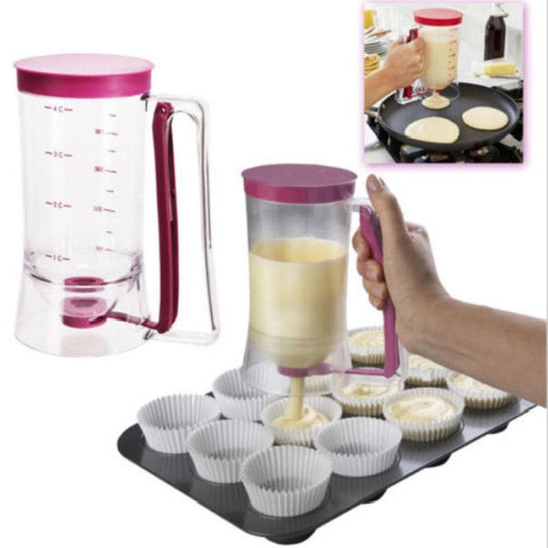 900ml Batter Dispenser Jug For Cupcake Pancakes Muffins Waffles No Mess Release