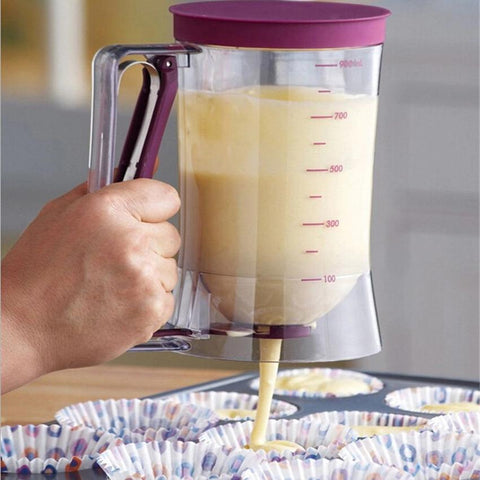 900ml Batter Dispenser Jug For Cupcake Pancakes Muffins Waffles No Mess Release
