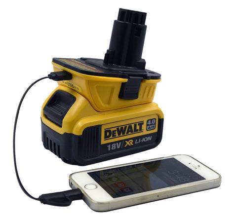 20V To 18V Battery Tool Converter USB Adapter For Dewalt Slide Li-Ion Battery