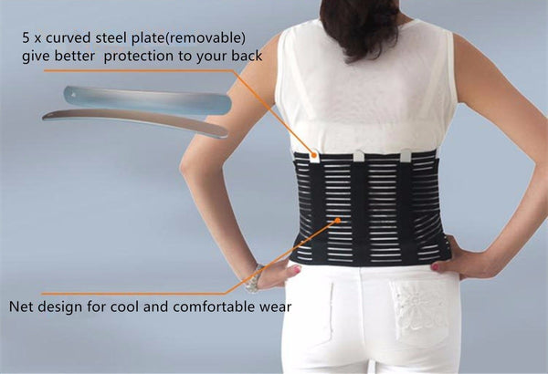 Adjustable Lumbar Support Belt Lower Back Waist Brace Gym Posture Muscle Pain Relief