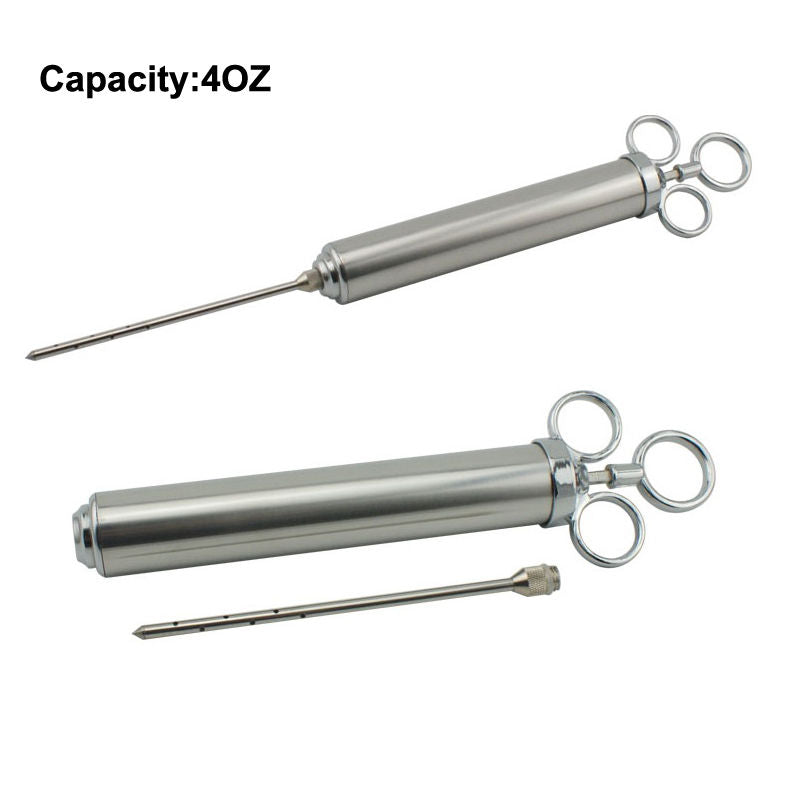4 Oz Stainless Steel Injector Turkey Food Meat Marinade Season Cooking Grill BBQ