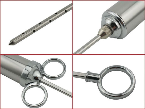 4 Oz Stainless Steel Injector Turkey Food Meat Marinade Season Cooking Grill BBQ
