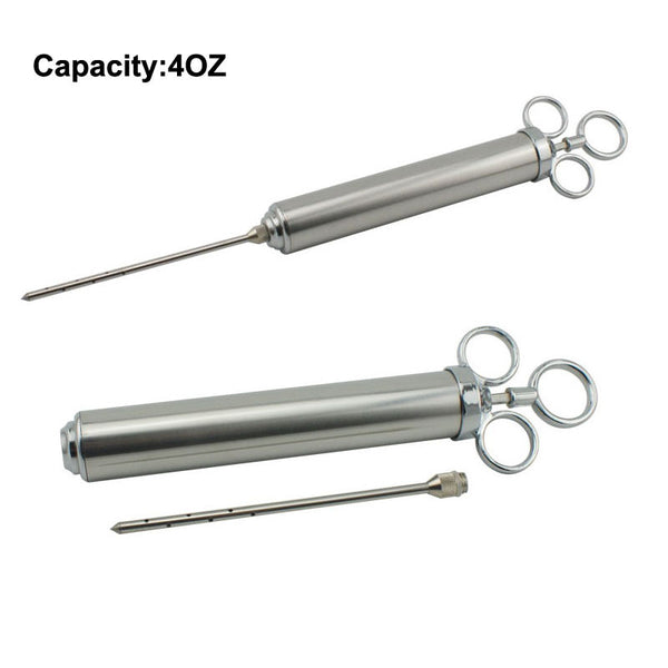4 Oz Stainless Steel Injector Turkey Food Meat Marinade Season Cooking Grill BBQ