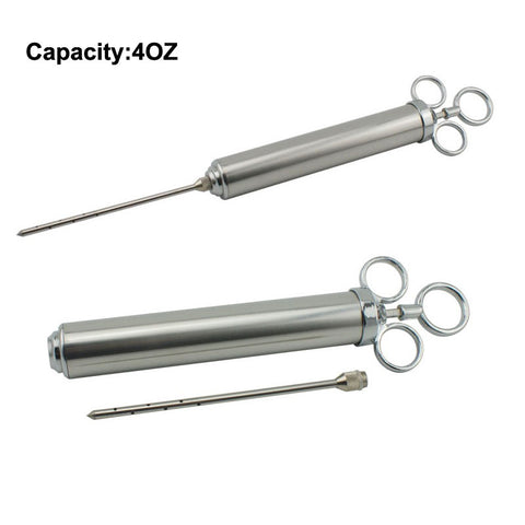 4 Oz Stainless Steel Injector Turkey Food Meat Marinade Season Cooking Grill BBQ