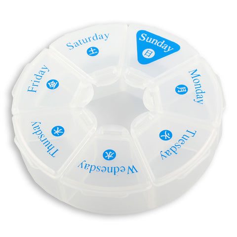 WEEKLY 7 DAYS PILL PILLS CAPSULE ORGANIZER FOR MEDICINE TRAVEL DISPENSER HOLDER