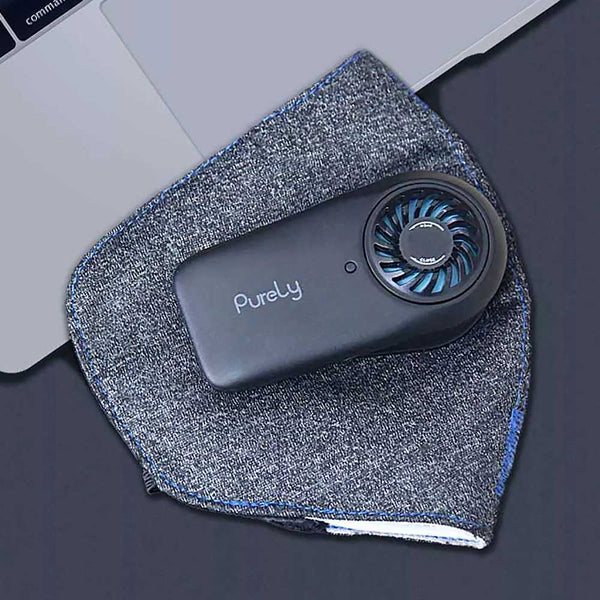 Purely Breathing Mouth Air Filter Mask With Fan Quiet Block PM 2.5 Passive Smoke