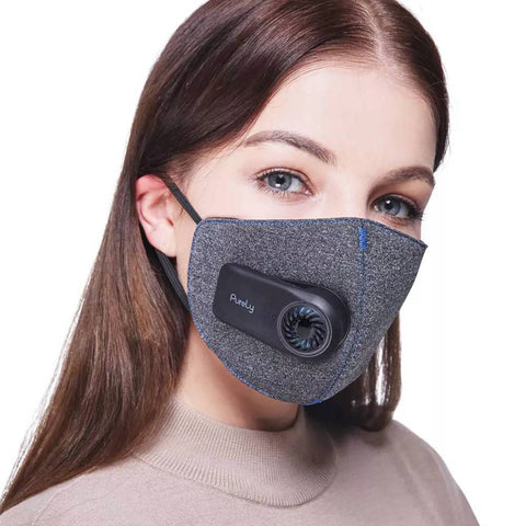 Purely Breathing Mouth Air Filter Mask With Fan Quiet Block PM 2.5 Passive Smoke