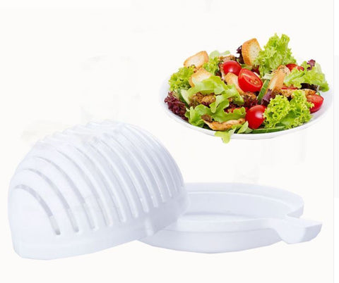 Plastic Salad Cutter Bowl Easy Salad Maker Fruit Vegetable Chopper Kitchen Tool
