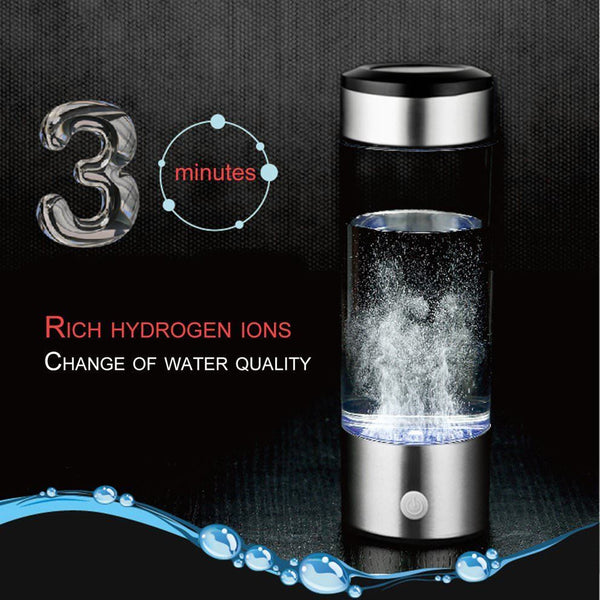 Healthy Hydrogen Rich Water Ionizer Make Cup Generator 380 ml Bottle USB Filter