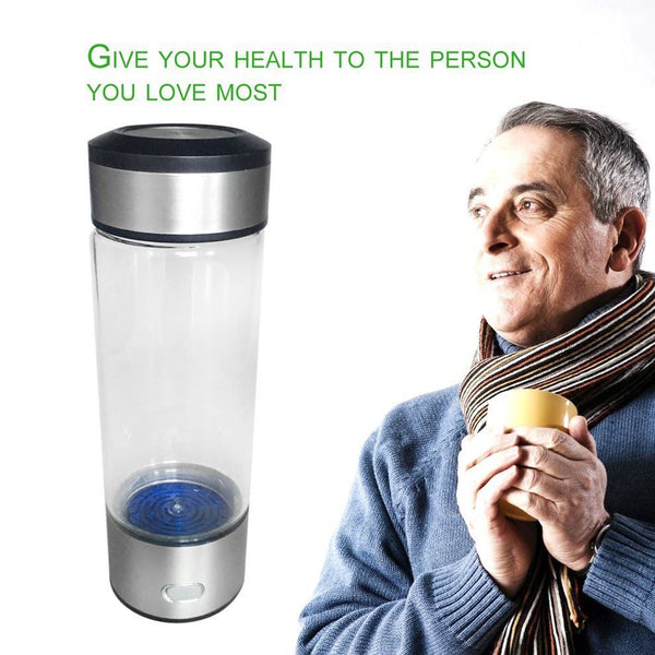 Healthy Hydrogen Rich Water Ionizer Make Cup Generator 380 ml Bottle USB Filter