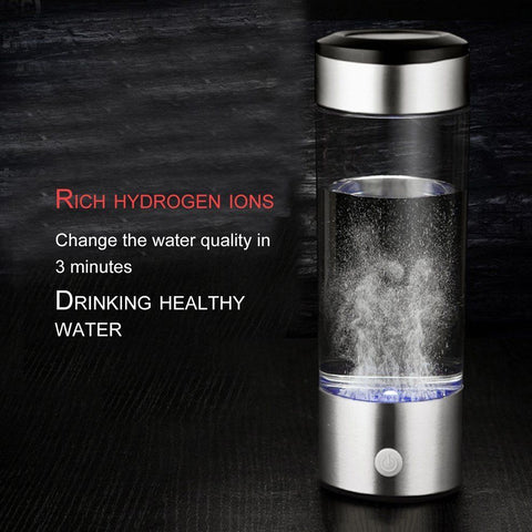 Healthy Hydrogen Rich Water Ionizer Make Cup Generator 380 ml Bottle USB Filter