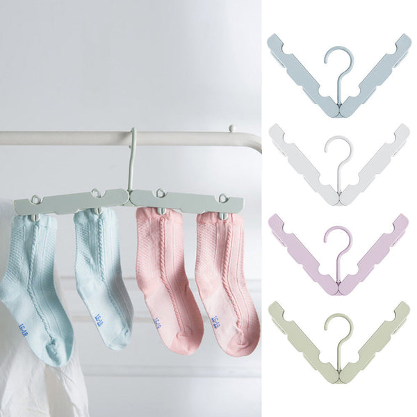 4X Foldable Travel Hotel Plastic Drying Clothes Hanger for Underwear Shirt Socks