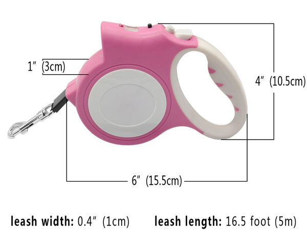 5 Meter Retractable Night Safety Dog Lead Light Extendable Puppy Auto Leash Belt