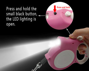 5 Meter Retractable Night Safety Dog Lead Light Extendable Puppy Auto Leash Belt