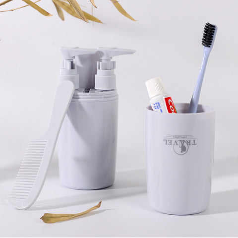 Travel Travelling Multifunctional Bathroom Comb Tooth Brush Shampoo Bottle Case