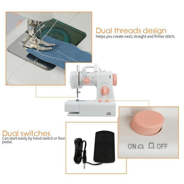 Electric Sewing Sew Machine Automatic Dual Speed Double Thread Stitching Pedal