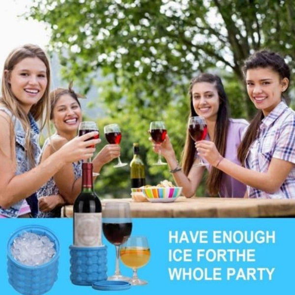 Cold Ice Magic Cube Maker Genie Silicone Bucket Mold Kitchen Beer Cola Freezer