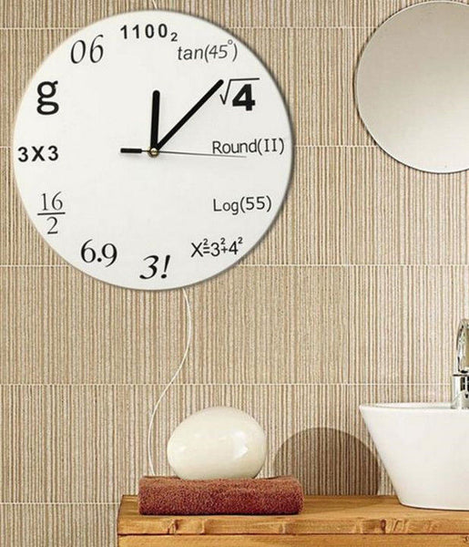 Innovative Wall Clock Modern Design Mathematic Maths Equation Wall Clock Decor