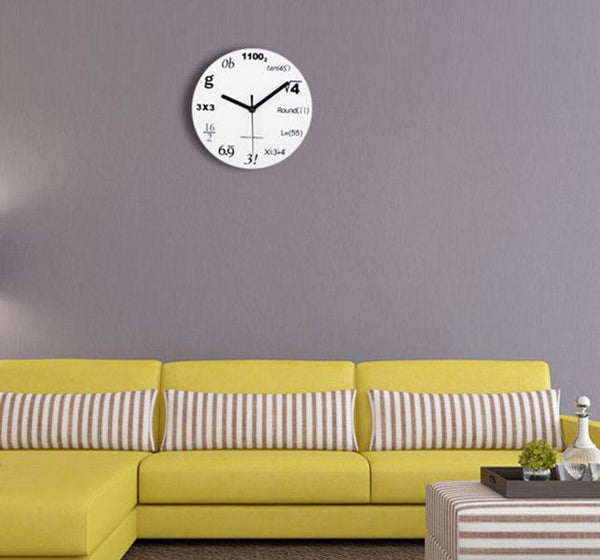 Innovative Wall Clock Modern Design Mathematic Maths Equation Wall Clock Decor
