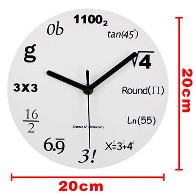 Innovative Wall Clock Modern Design Mathematic Maths Equation Wall Clock Decor