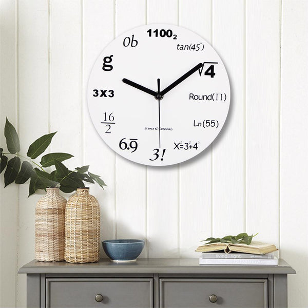 Innovative Wall Clock Modern Design Mathematic Maths Equation Wall Clock Decor