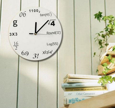 Innovative Wall Clock Modern Design Mathematic Maths Equation Wall Clock Decor