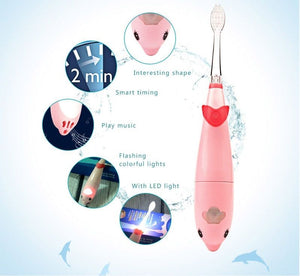 Electric Kids Kid Toothbrush Music LED Light Dolphin Teeth Brush Children Care