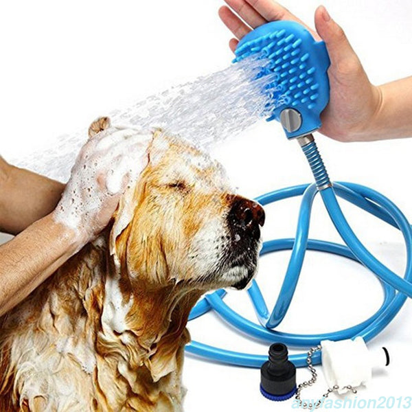 Pet Dog Cat Bathing Cleaner Shower Sprayer Scrubber Fast Wash Massage Comb Brush
