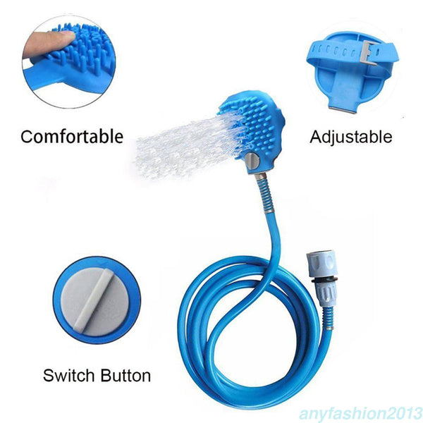 Pet Dog Cat Bathing Cleaner Shower Sprayer Scrubber Fast Wash Massage Comb Brush