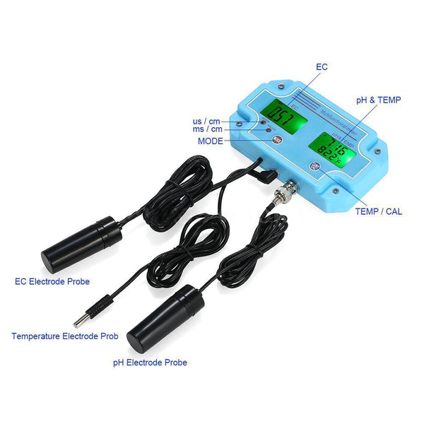 pH EC Temperature Meter Water Detector Digital LCD Water Quality Monitor Tester