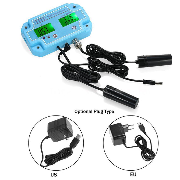 pH EC Temperature Meter Water Detector Digital LCD Water Quality Monitor Tester