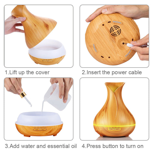 New Oil Diffuser Purifier Ultrasonic Air Aromatherapy Humidifier 7 LED for Aroma