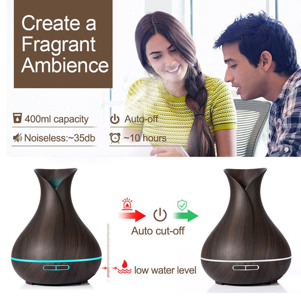 New Oil Diffuser Purifier Ultrasonic Air Aromatherapy Humidifier 7 LED for Aroma