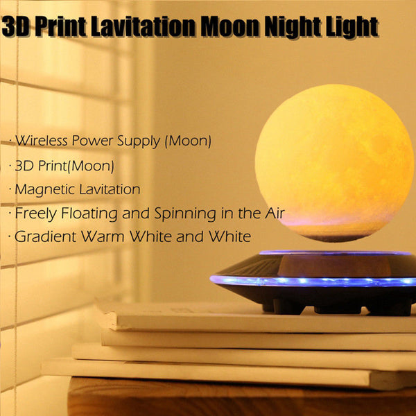 LED Night Light Floating Magnetic Levitation 3D Design Home Decoration Lamp Moon