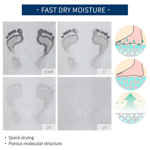 Quick Dry Absorption Bathroom Foot Water Diatomite Mat Anti Skid Doormat