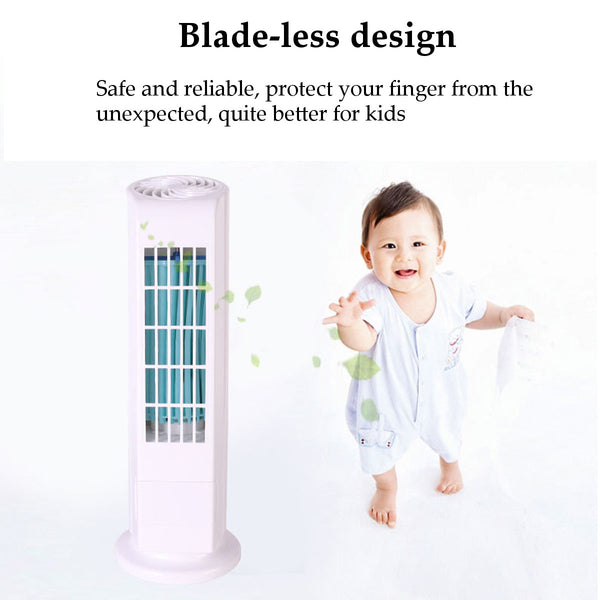 Mini Portable USB Cooling Air Conditioner Purifier Tower Bladeless Desk Room Fan