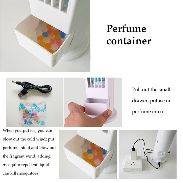 Mini Portable USB Cooling Air Conditioner Purifier Tower Bladeless Desk Room Fan