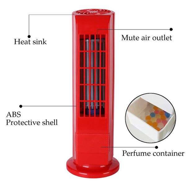 Mini Portable USB Cooling Air Conditioner Purifier Tower Bladeless Desk Room Fan