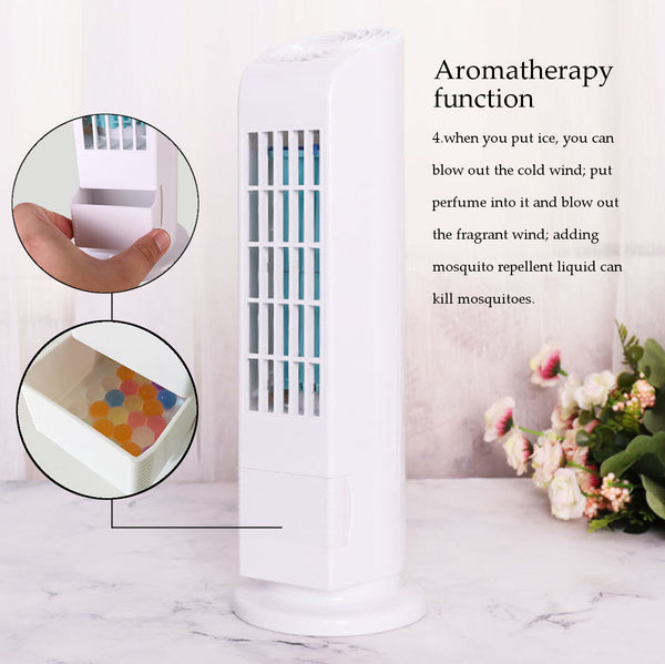 Mini Portable USB Cooling Air Conditioner Purifier Tower Bladeless Desk Room Fan