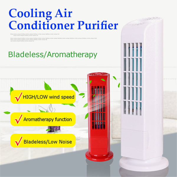 Mini Portable USB Cooling Air Conditioner Purifier Tower Bladeless Desk Room Fan