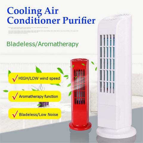 Mini Portable USB Cooling Air Conditioner Purifier Tower Bladeless Desk Room Fan