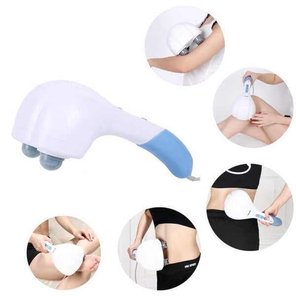 Massager Handheld Electric Vibrating Double Head Neck Back Relax Full Tired Body