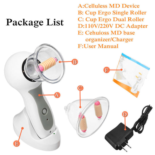 Keep Fit Body Roller Vacuum Anti Cellulite Massage Therapy Treatment Kit Slimmer