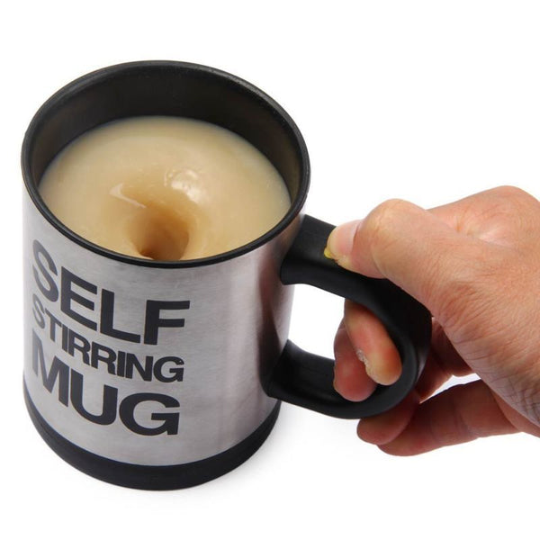 AUTOMATIC FUNNY SELF STIRRING ELECTRIC COFFEE TEA MIXING MUG Stainless Steel