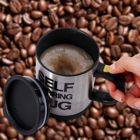 AUTOMATIC FUNNY SELF STIRRING ELECTRIC COFFEE TEA MIXING MUG Stainless Steel