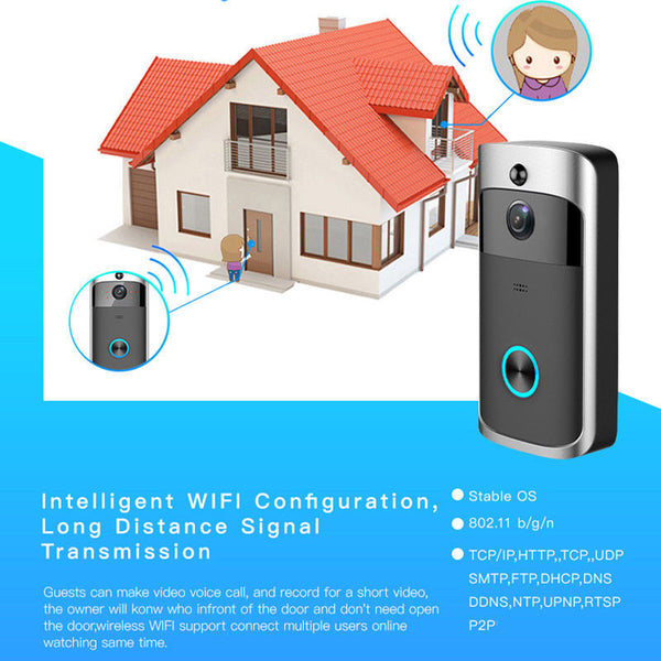 Home Security Wireless Smart WiFi Door Ring Doorbell Video Camera Bell Intercom